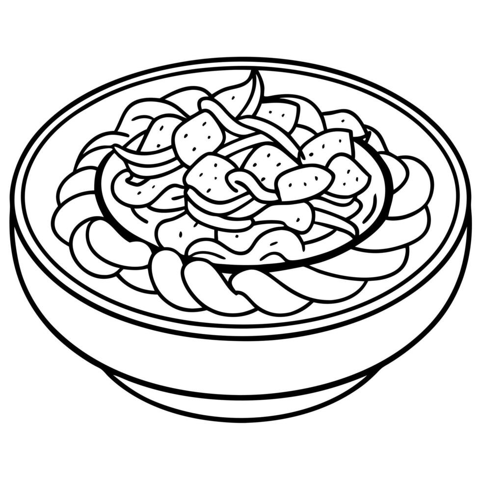 German bavarian cheese spaetzle with roasted onions. food photography. vector