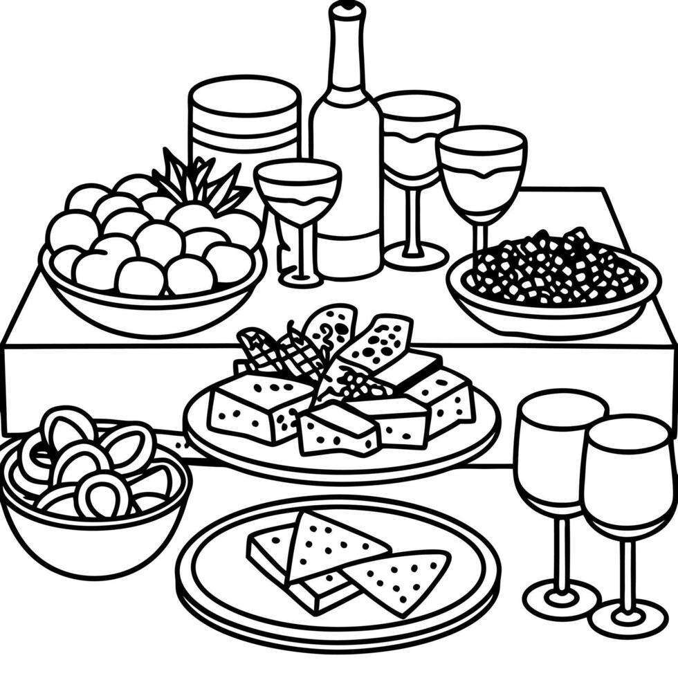 Breakfast with fried eggs. bacon and vegetables on black stone background vector