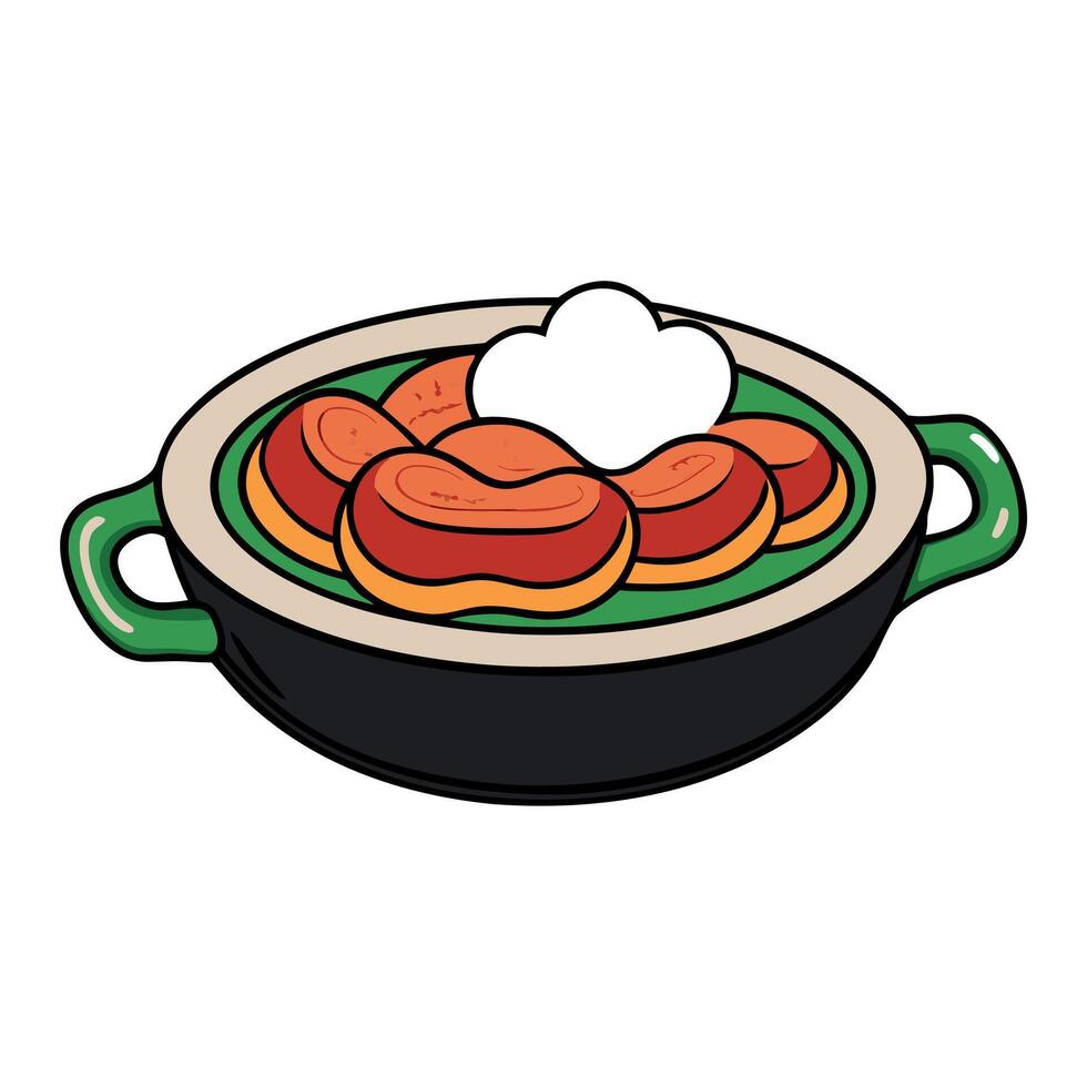Dublin Coddle with Sausage. Bacon. and Potatoes - A Hearty Irish Comfort vector