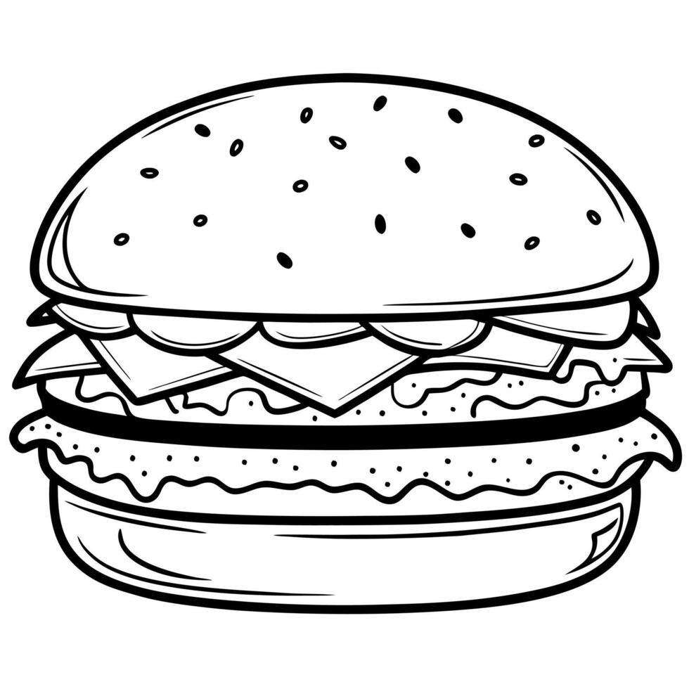 Heavy cheesy grilled burger on transparent white background. for posters vector