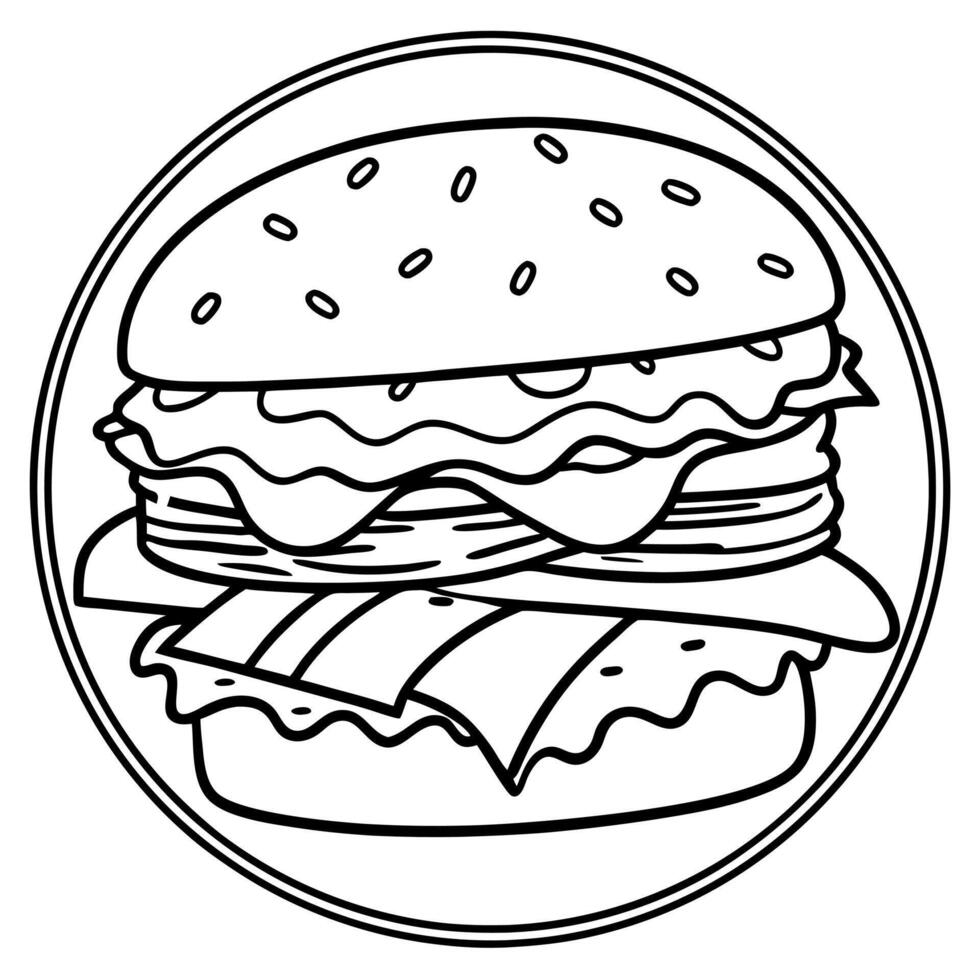 Juicy Burger With Bacon. Cheese. and Fresh Ingredients on White Background vector