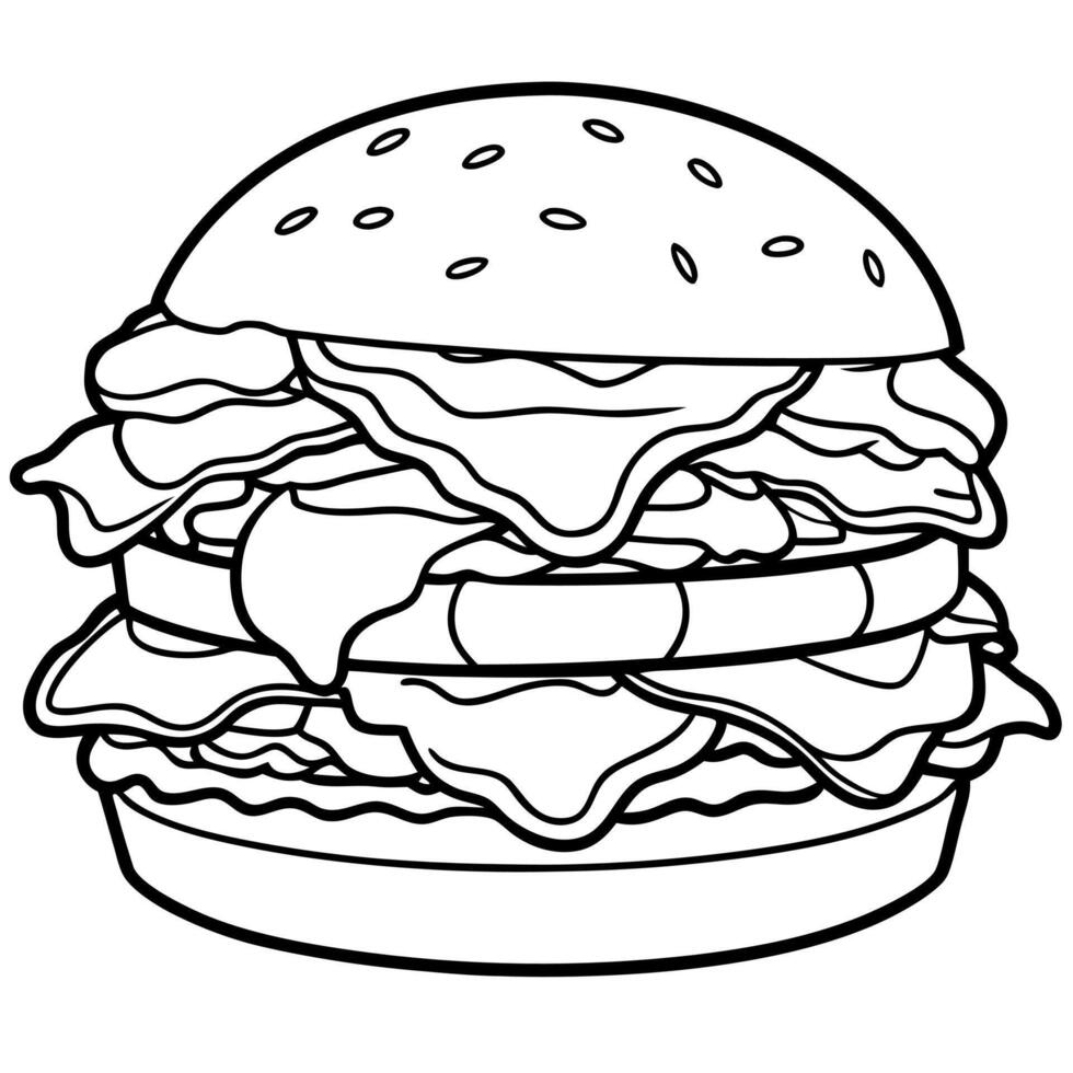Close-up of delicious gourmet burgers with bacon and fresh toppings vector
