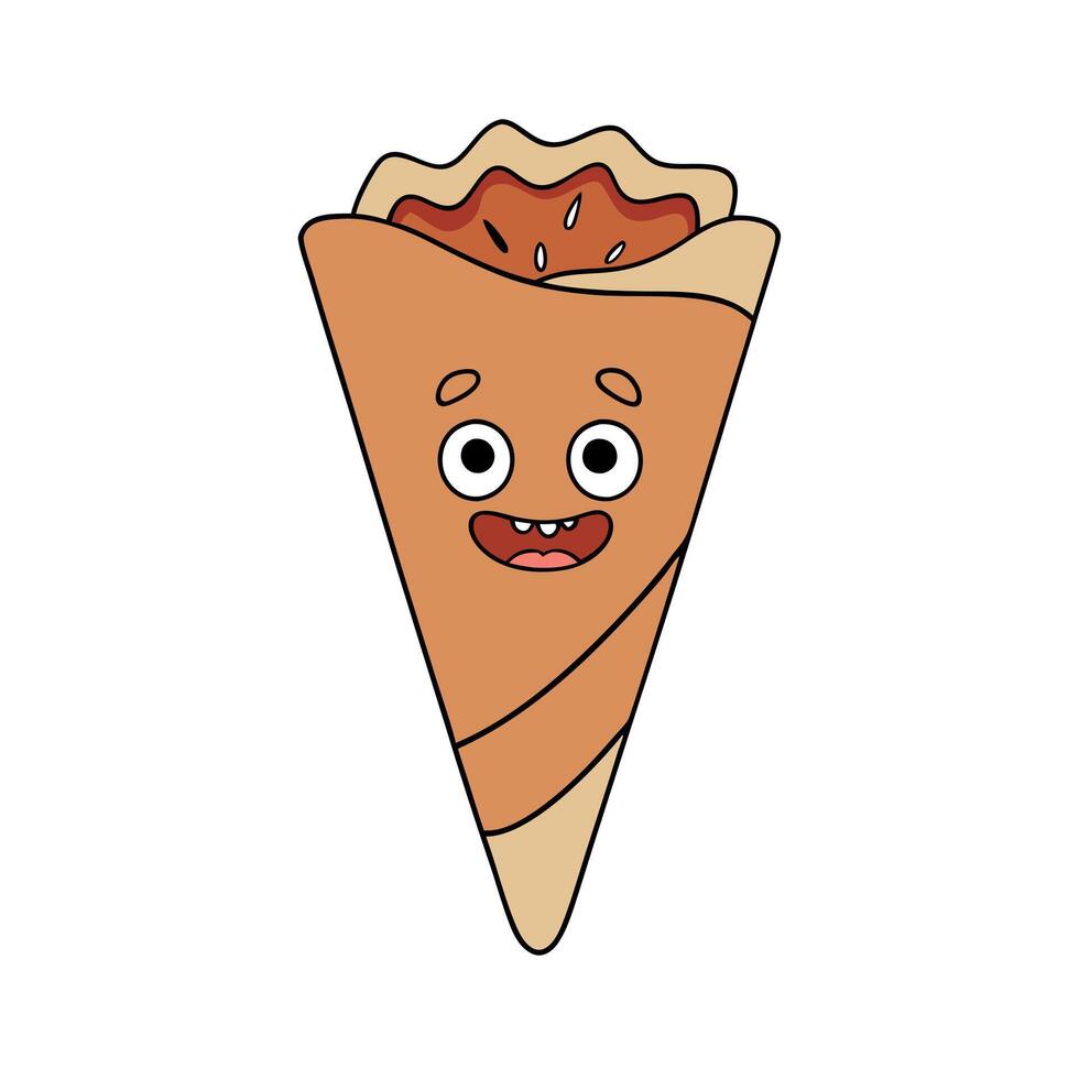 Bacon incorporated into a savory crepe filling at a French bistro vector