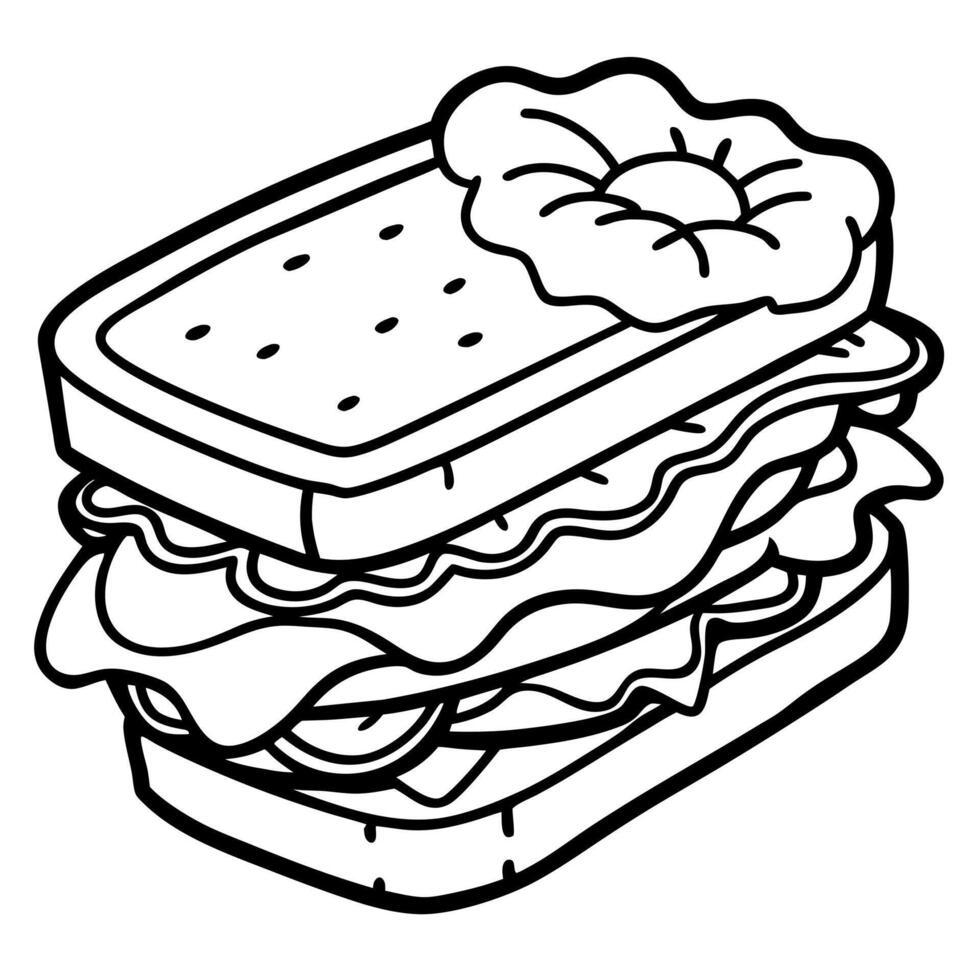 Delicious Bacon. Egg. and Lettuce Sandwich on Toasted Bread - Photo vector