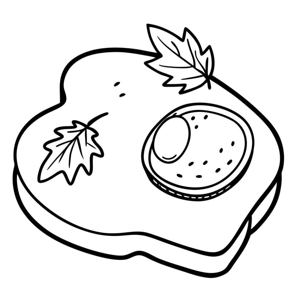 A toasted egg with a sprinkle of herbs and a slice of tomato on top vector