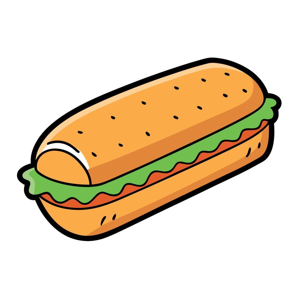 Ciabatta sandwich isolated on transparent background. file. cut out vector