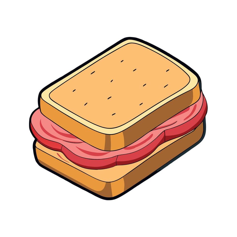 Top view croque monsieur delicious food on transparent background. vector
