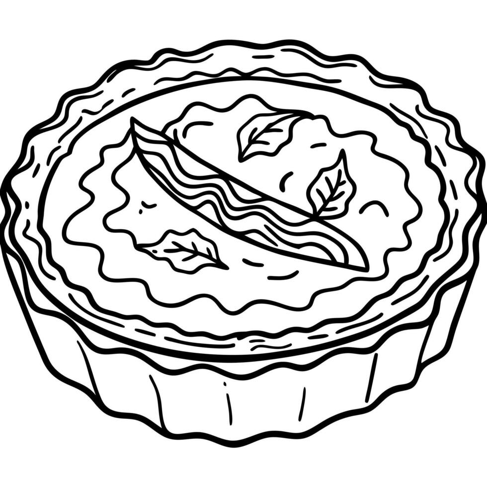 Close-up of a cheese and bacon filled quiche on a dark concrete table. vector