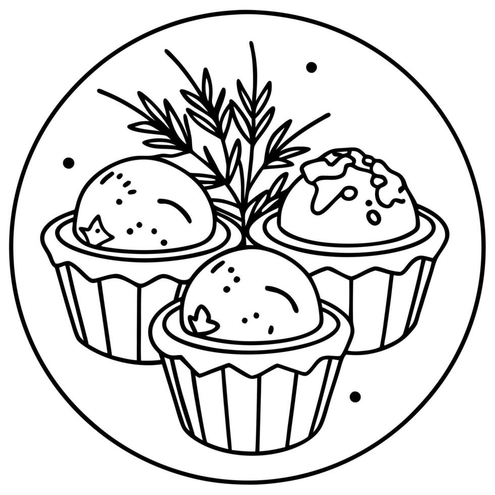 Enjoying freshly made breakfast egg muffins garnished with herbs vector