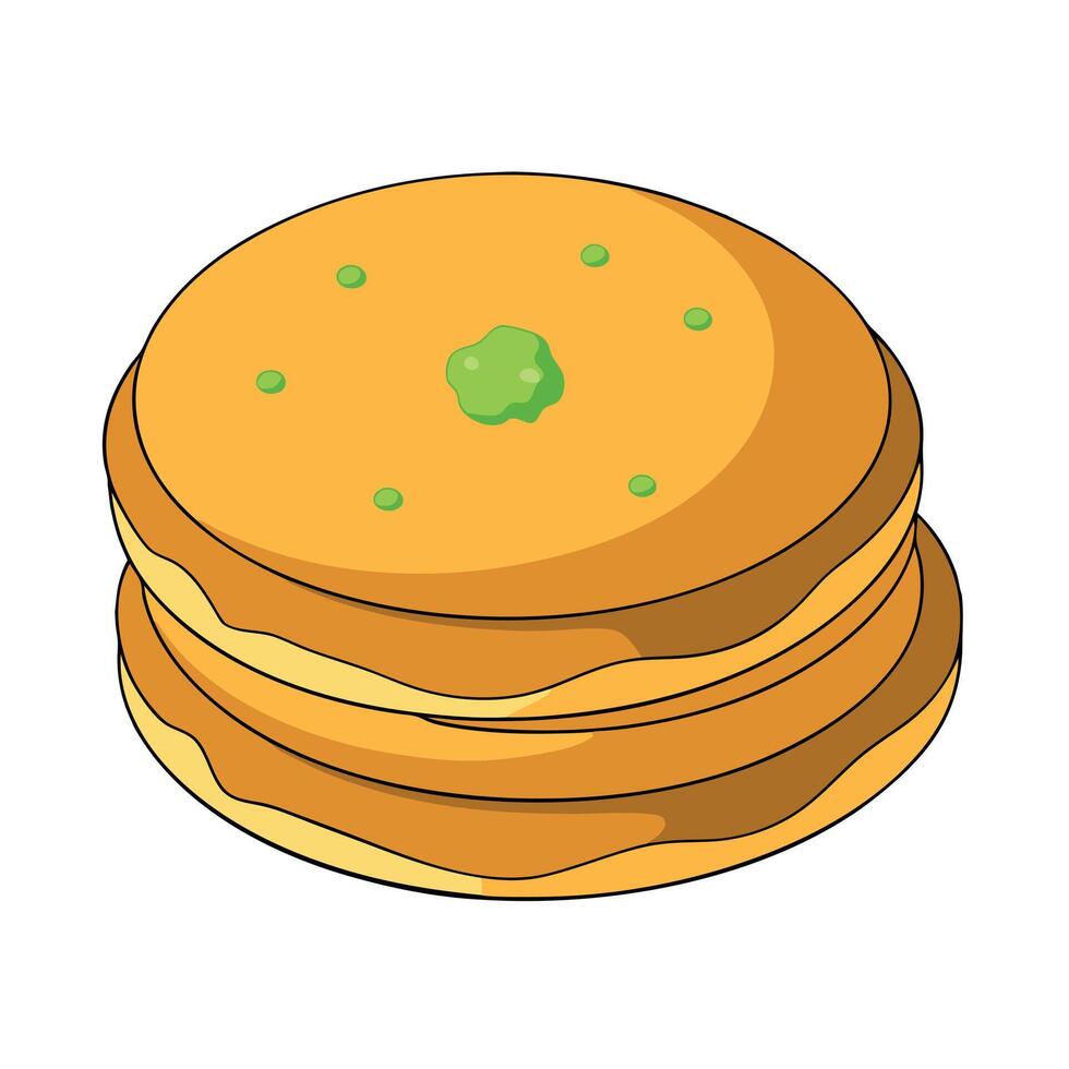 Cheese Scallion Pancakes isolated on transparent background. vector