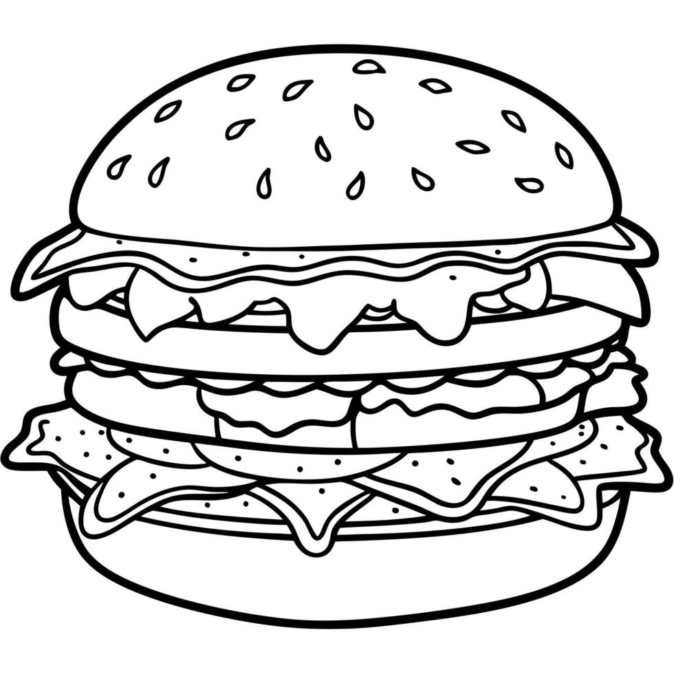 Juicy Double Cheeseburger With Crispy Bacon and Melted Cheese vector