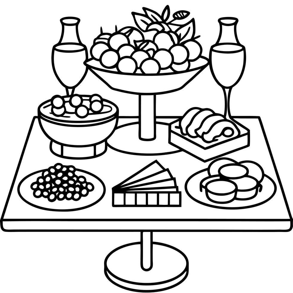Appetizers table with differents antipasti. charcuterie. snacks vector