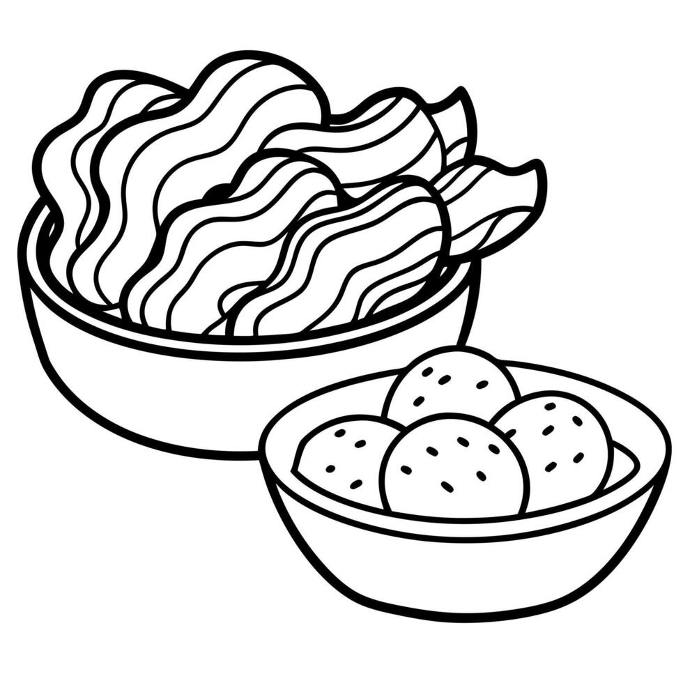 Deliciously seasoned potatoes and bacon ready to be savored vector