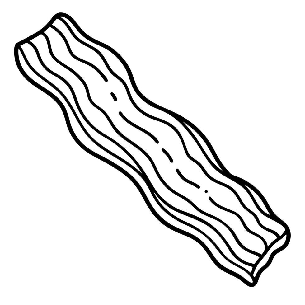 Fried bacon fried food isolated on a transparent background vector