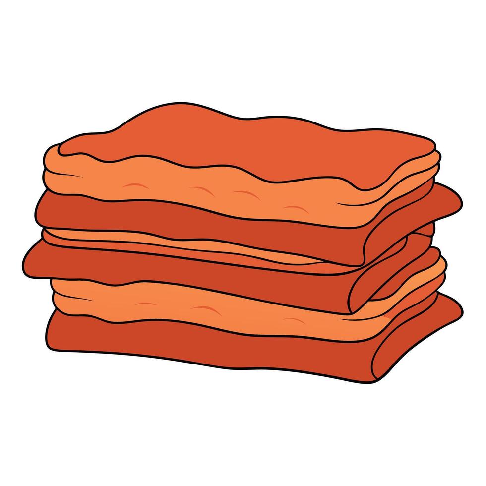 A stack of delicious crispy bacon on a clean white background vector