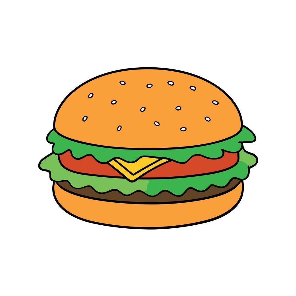 Abstract illustration of a hamburger on a solid background. vector
