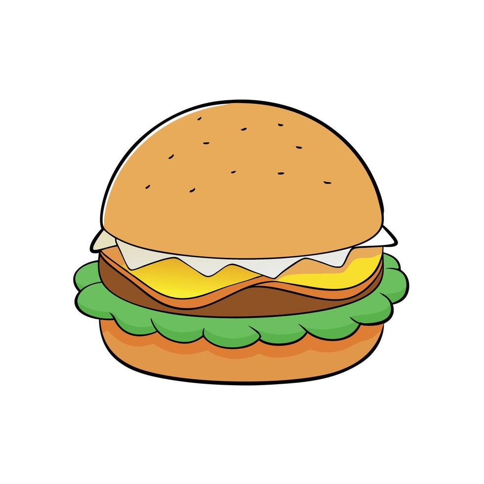 Juicy egg burger on isolated white background.. ai generation vector