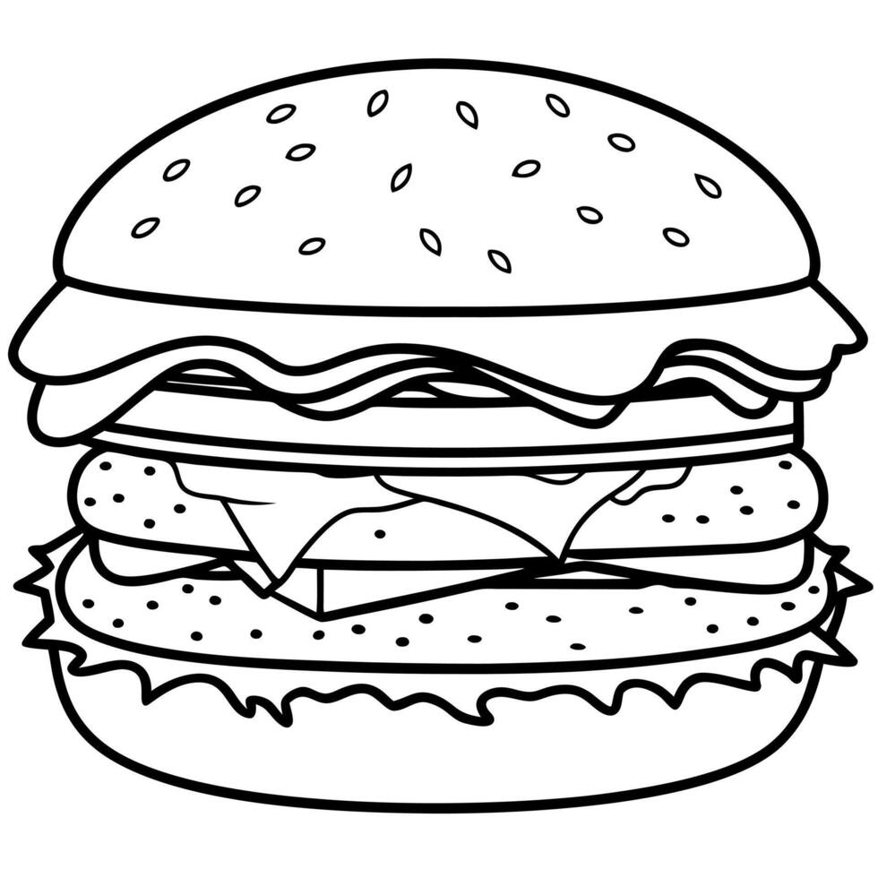Juicy Bacon Cheeseburger With Double Patties and Fresh Toppings vector