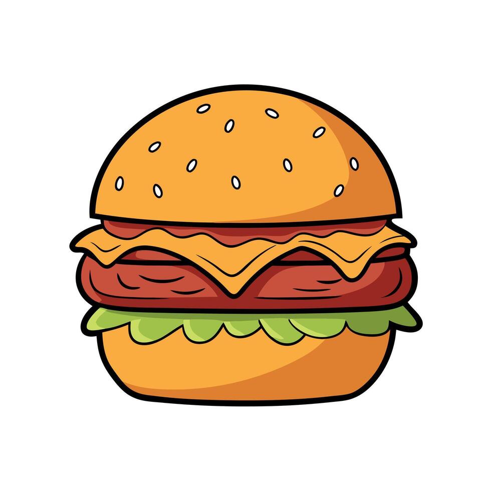 A juicy burger with perfectly melted cheese and crispy bacon vector