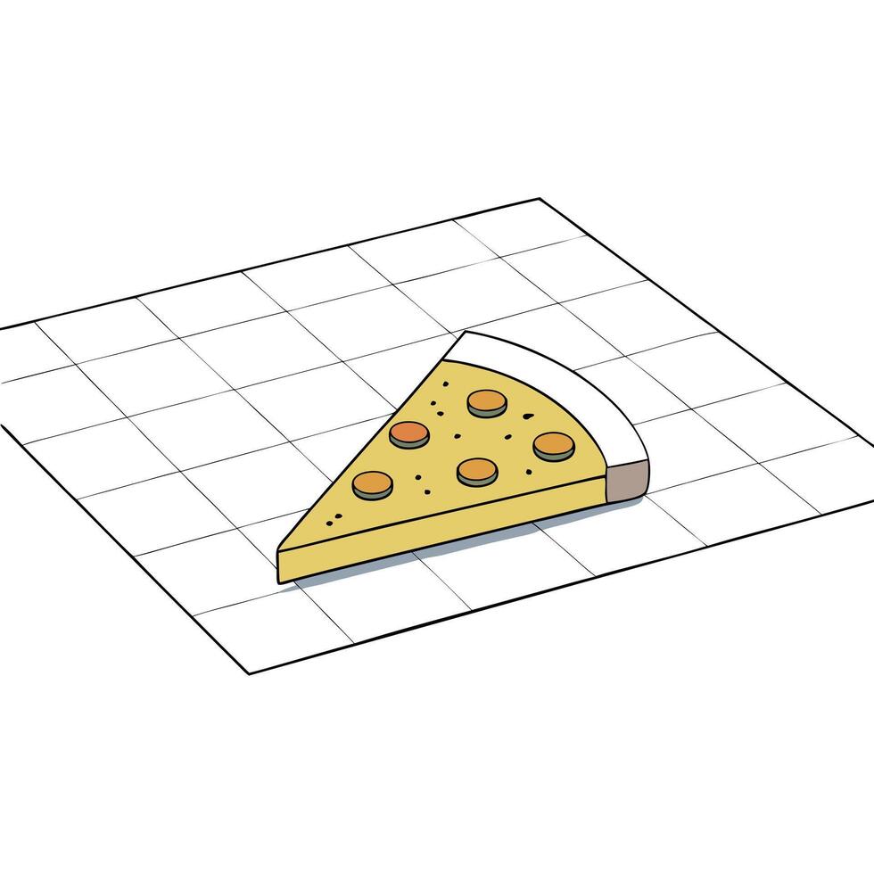 Juicy pizza on a ceramic tile against a minimalist or empty room background vector
