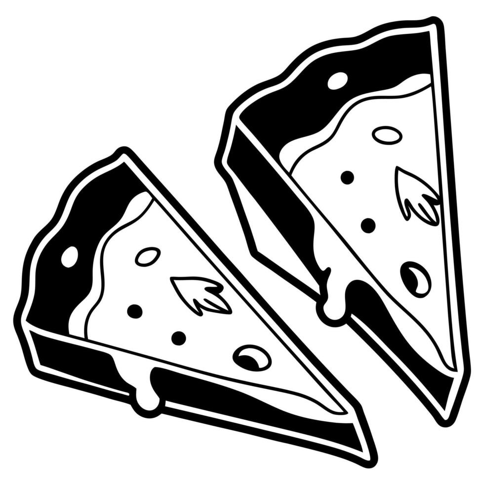Fresh cheese pizza slices. dark food photography. black concrete background vector