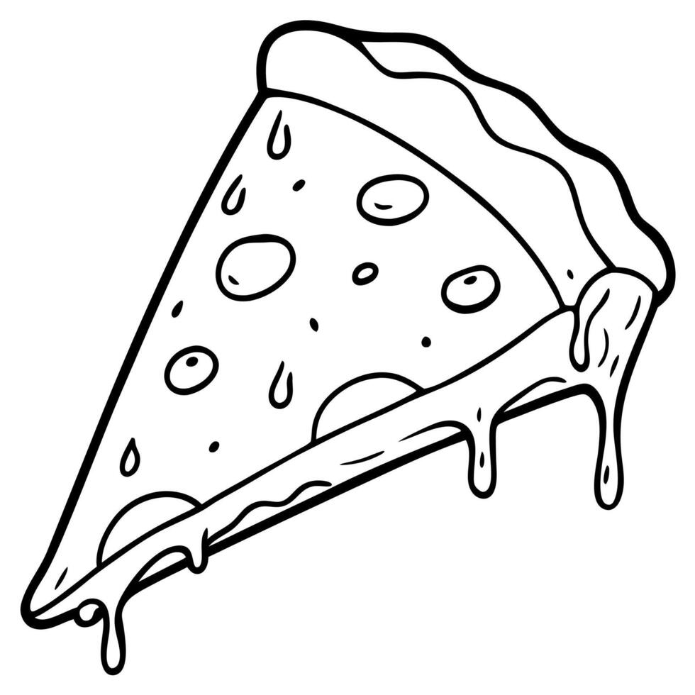 A slice of pizza with a crispy crust. melted cheese. and a tangy tomato sauce. vector