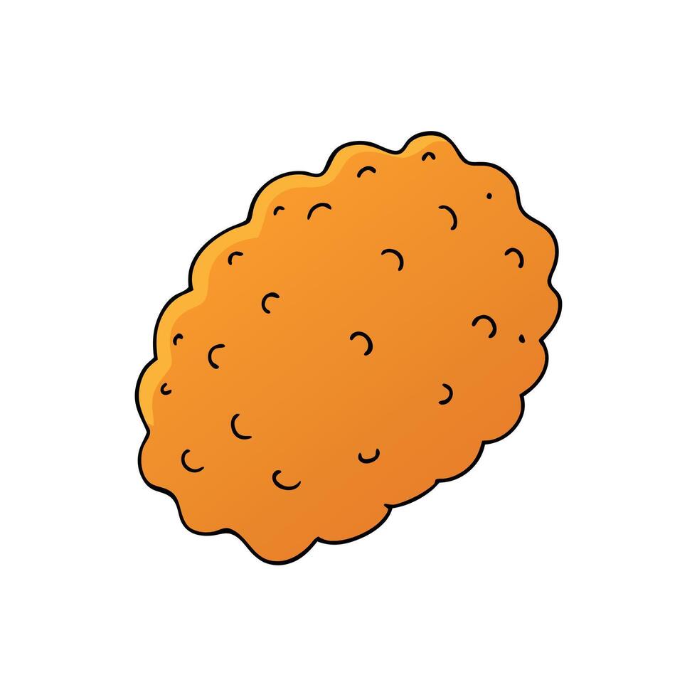 Homemade breaded chicken schnitzel isolated on transparent a white background vector
