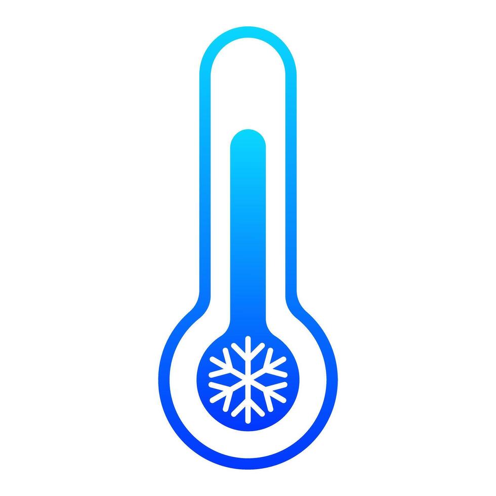 Thermometer with snowflake. Ice, frozen, refrigerator, freezer, fridge, climate control, winter, weather conditions, snow, low temperature mode, regime, medical equipment. illustration vector