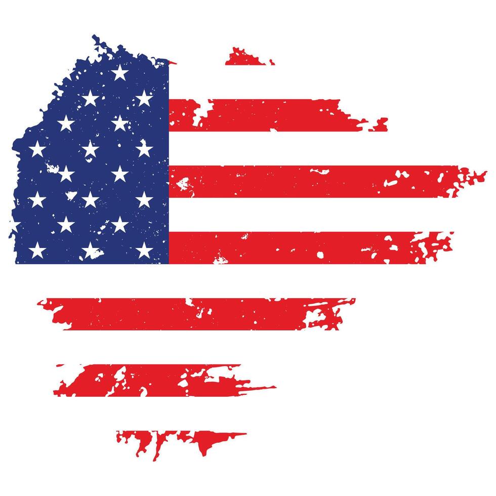 Grunge vintage American USA flag design vector