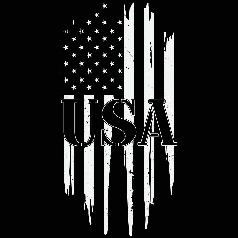 USA flag retro vintage t-shirt design vector