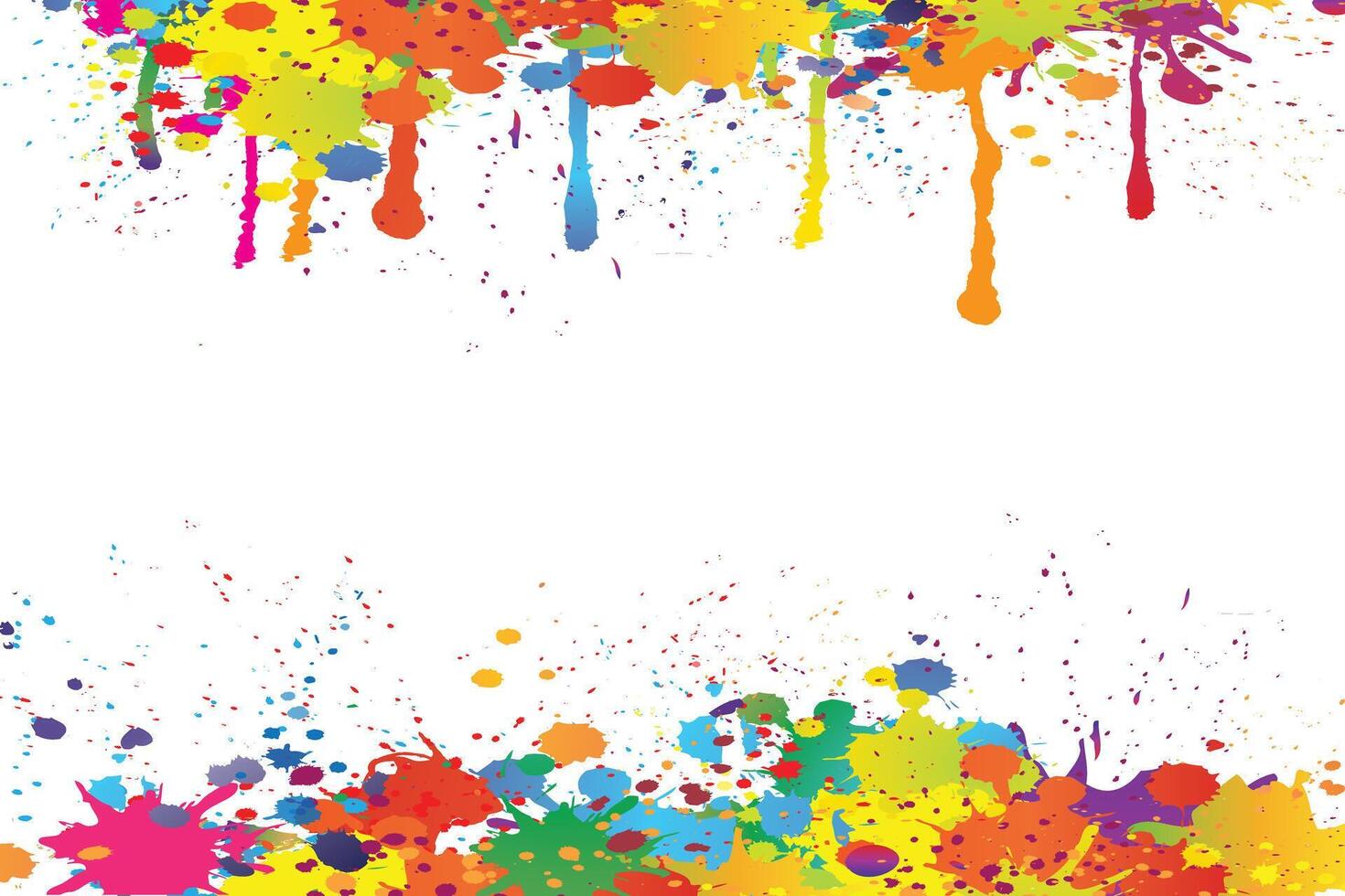 Colorful paint splash on white background with blank text space vector