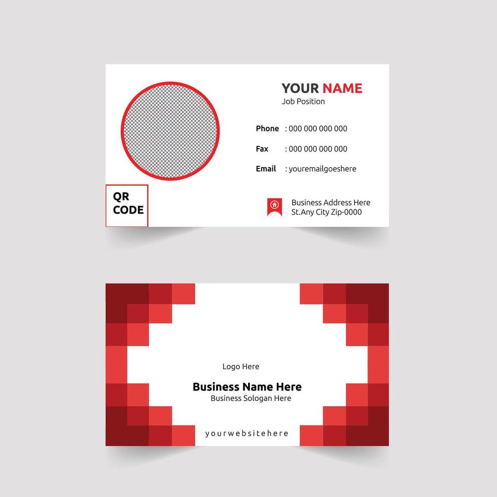 Business Card Design Recent Creative Corporate Red White Present Design Elegant Modern Luxury Fleshpots Personal visiting card with company Clean Futuristic Double-sided Modern Professional Template vector