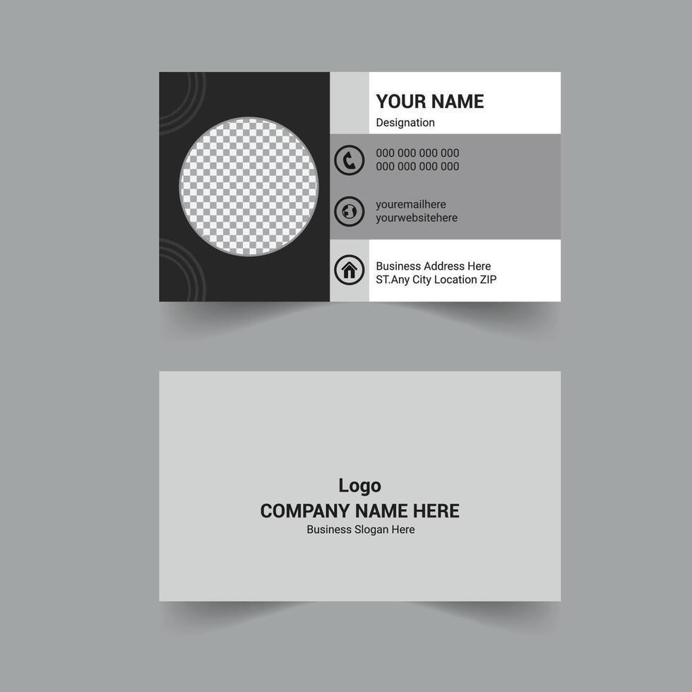 Business Card Design black and white Recent Creative Corporate Red White Present Design Elegant Modern Luxury Fleshpots Personal visiting card company Futuristic Double-sided Professional Template vector