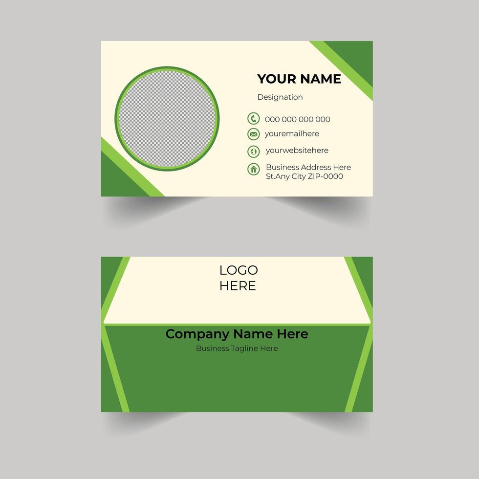 Business Card Design green Modern Professional Template Elegant Recent Creative Corporate Present Design Luaury Fleshpots Personal visiting card company logo Clean Futuristic Double-sided vector