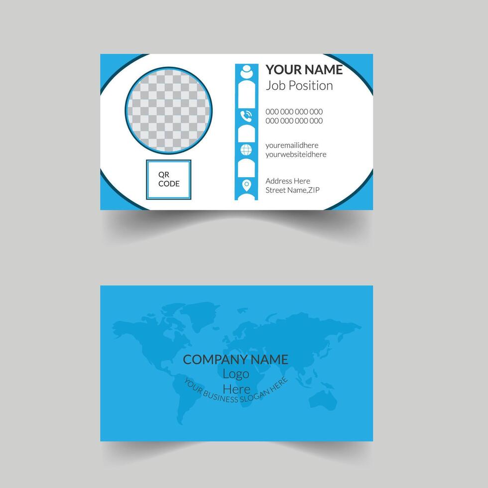 Business card Design Corporate blue white Present Design Elegant Modern Recent Creative Luaury Fleshpot Personal visiting company logo Clean Futuristic Professional Business Card Template vector