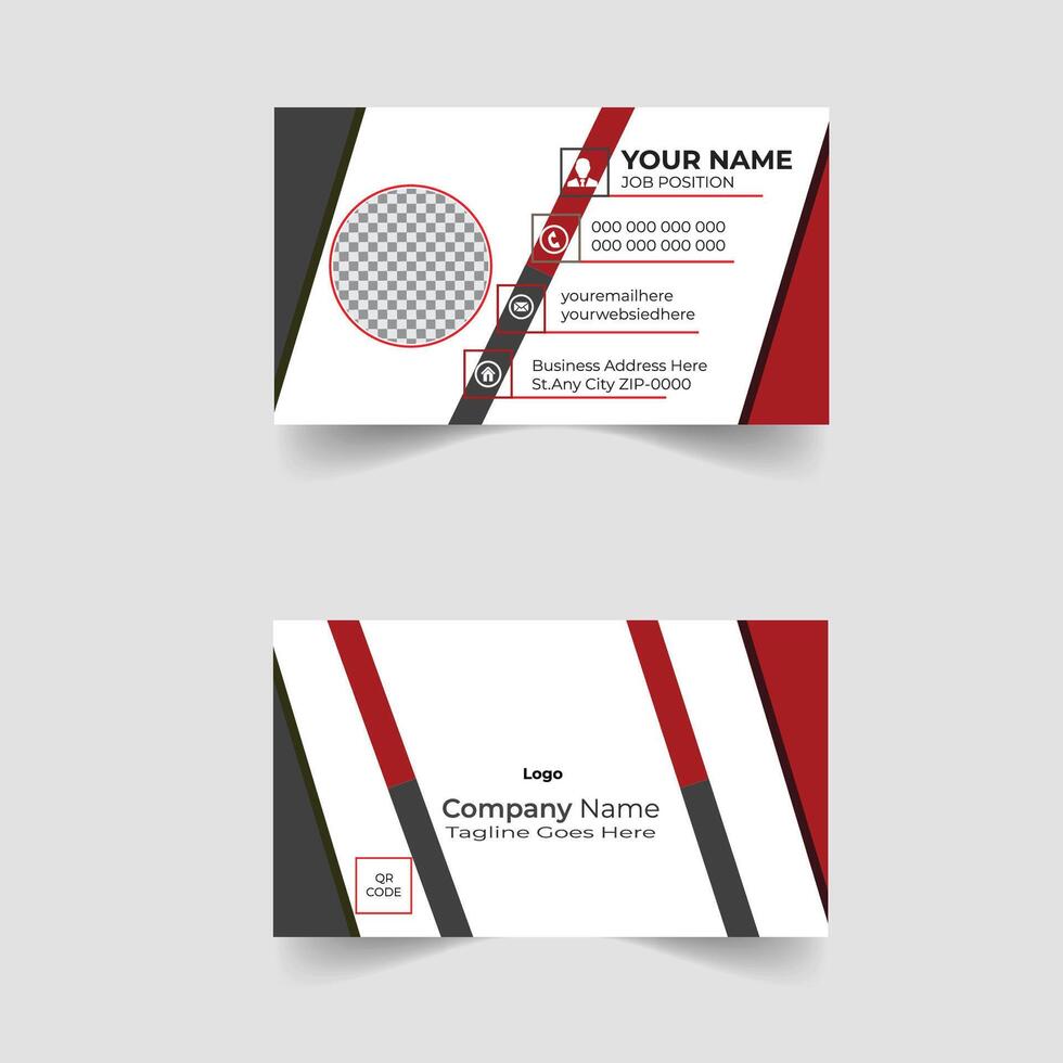 Business Card Design Black Modern Professional Template Elegant Modern Recent Creative Corporate Present Luaury Fleshpots Personal visiting company logo Clean Futuristic Double-sided vector