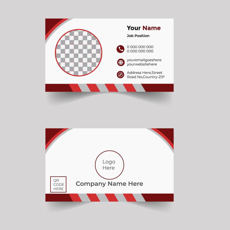 Business card Design Corporate blue white red Present Design Elegant Modern Recent Creative Luaury Fleshpot Personal visiting company Futuristic Double-sided Professional waved Set Business Template vector