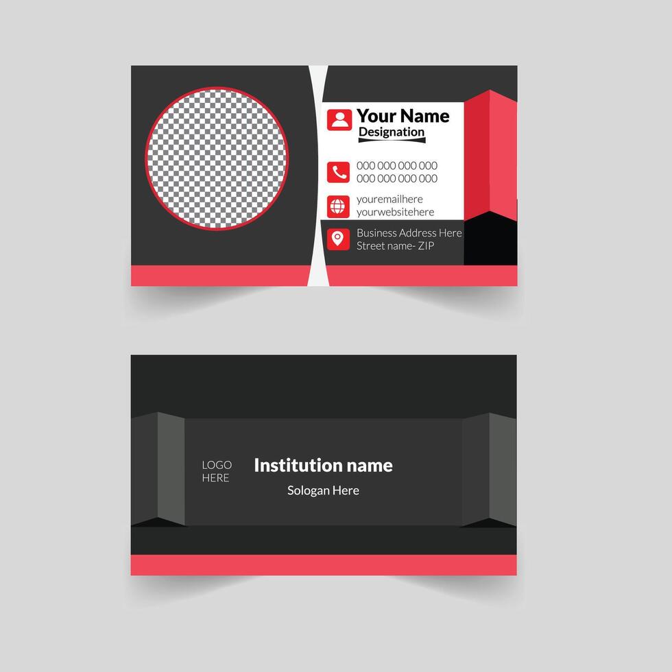 Business Card Design Black Modern Professional Template vector