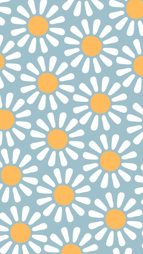 Botanical flower retro doodle background art . Flower and leaves abstract shape. vector