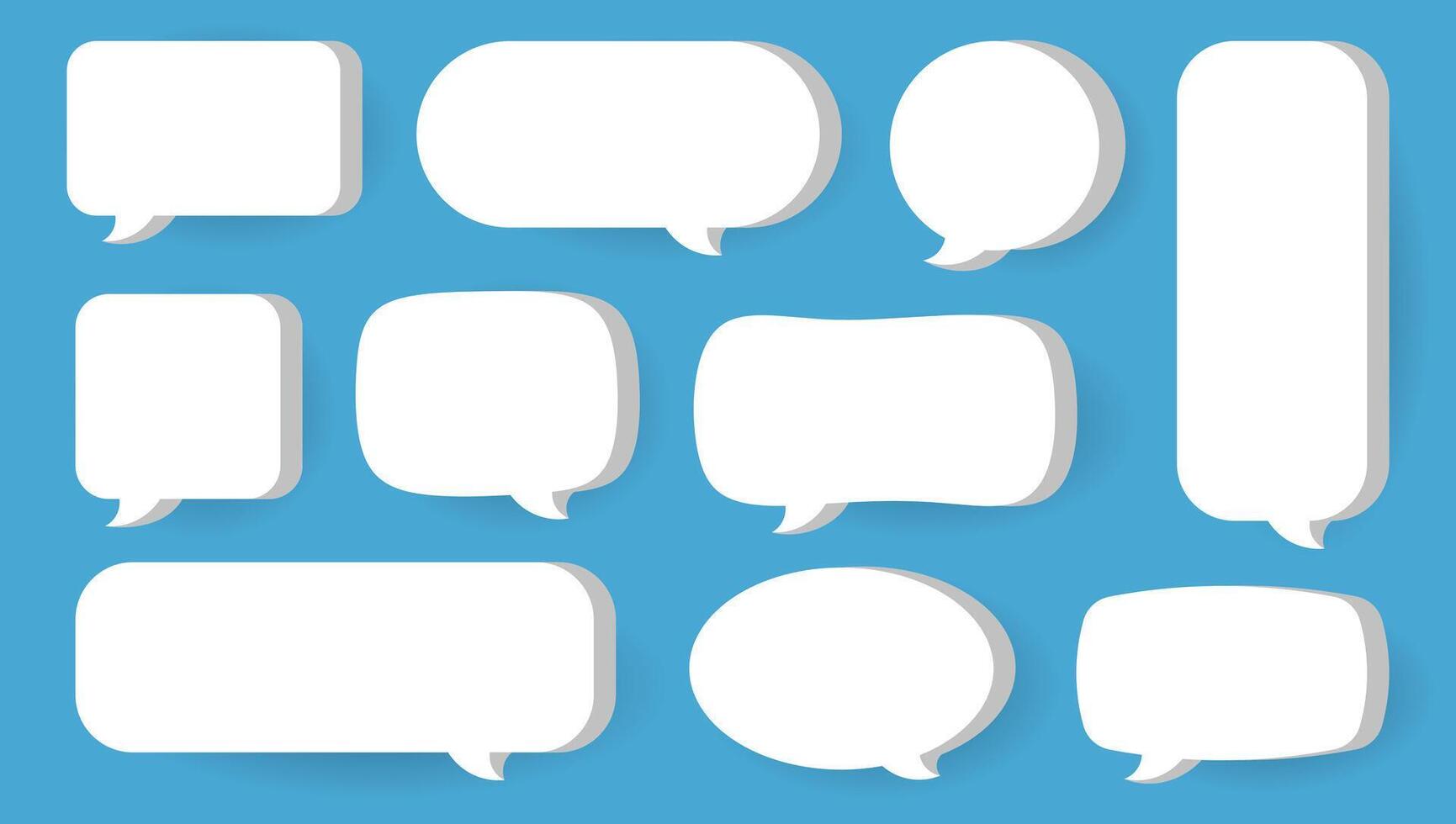 Set of white cloud comic speech ilustration vector