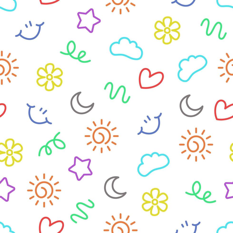 Cute kid scribble mega set in flat graphic design vector