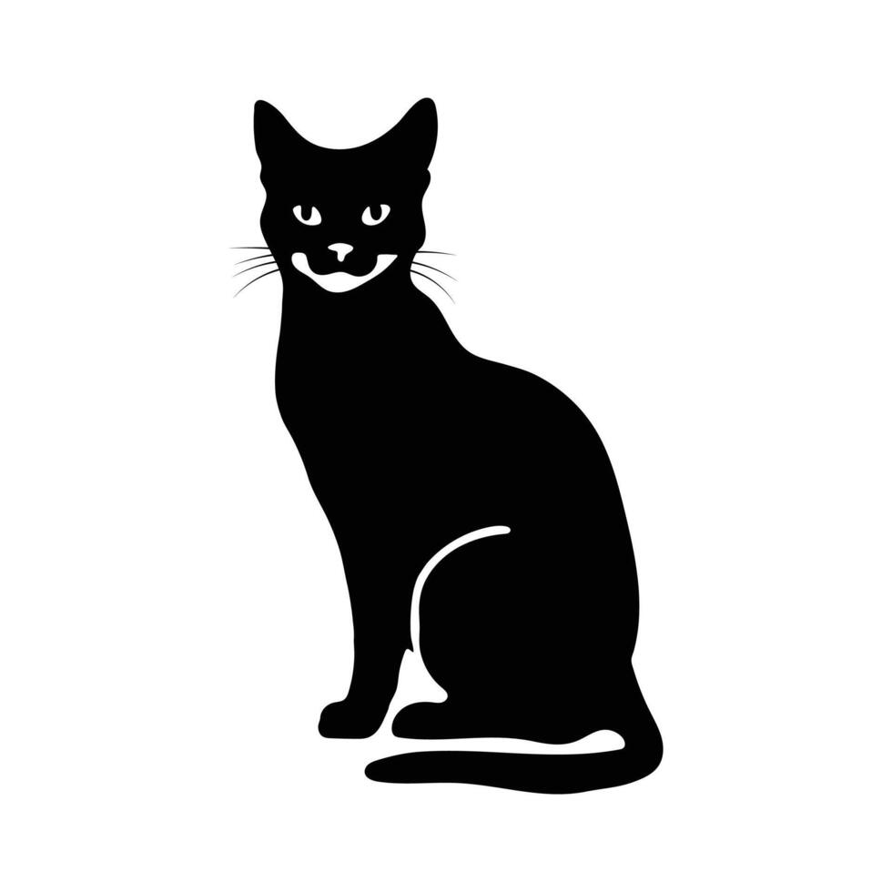 Whimsical Cat Silhouette Illustration vector