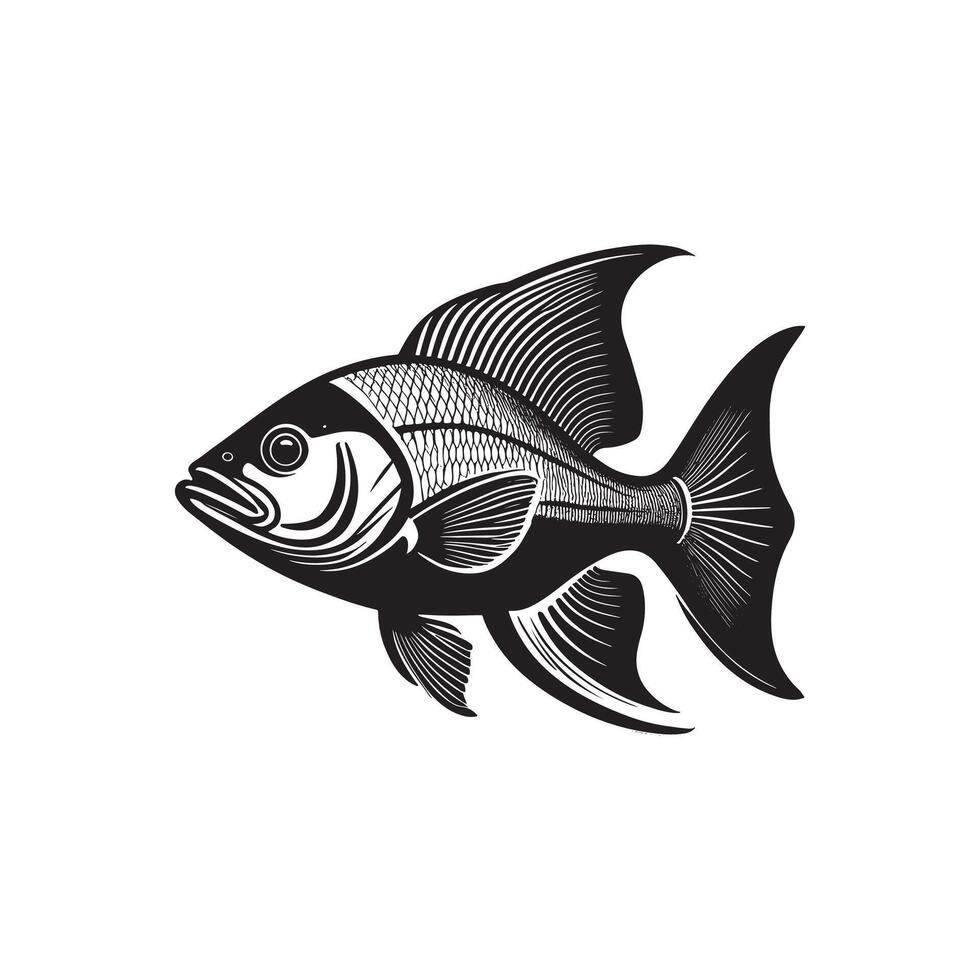 Abstract Fish Silhouette Design vector