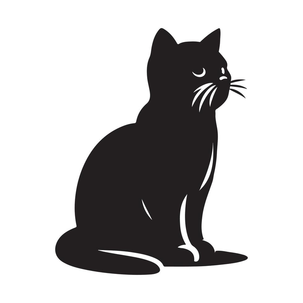 Bold Cat Silhouette Art vector