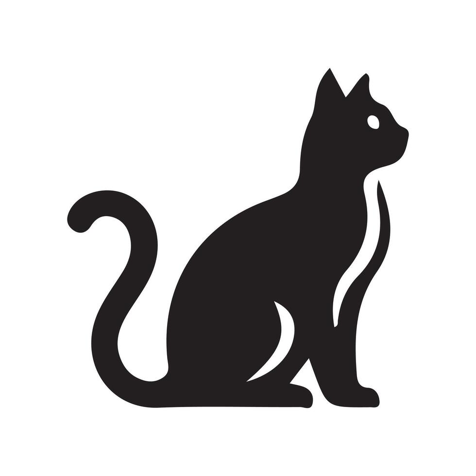 Elegant Cat Silhouette Art vector