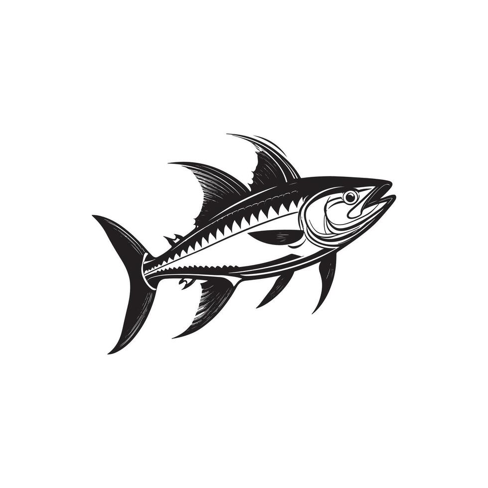 Underwater Elegance Simple Fish Silhouette vector