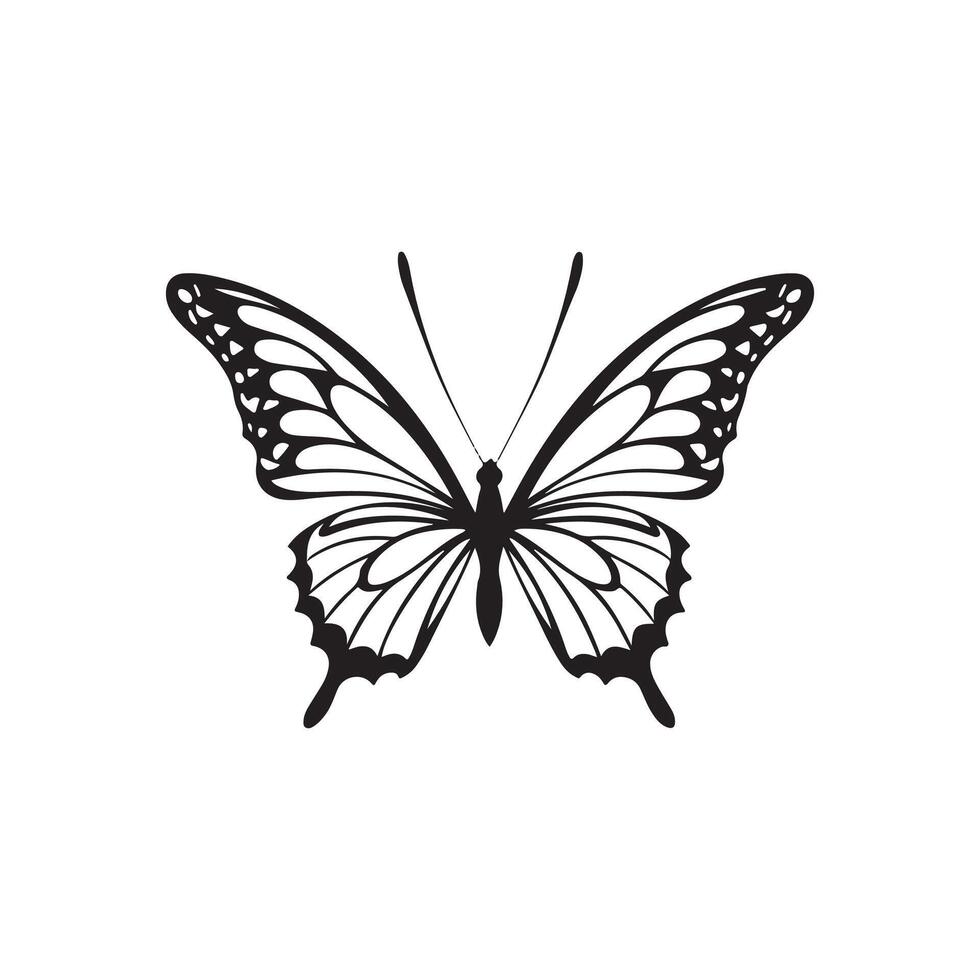 Stylized Butterfly Silhouette for Creative Projects vector