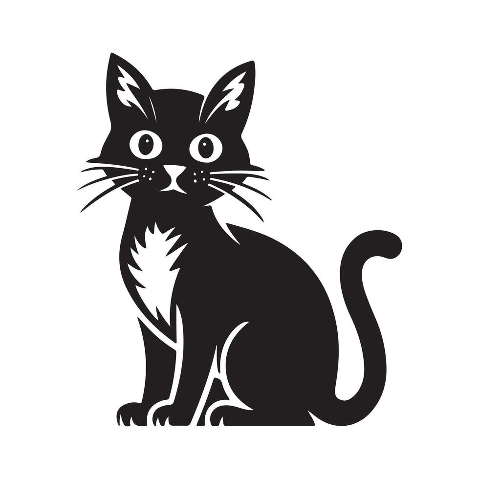 Mystical Cat Silhouette Illustration vector