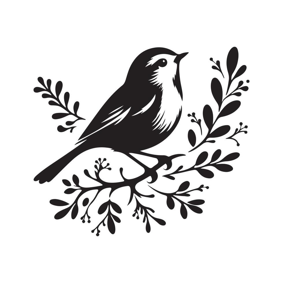Abstract Bird Silhouette Art with Intricate Details vector
