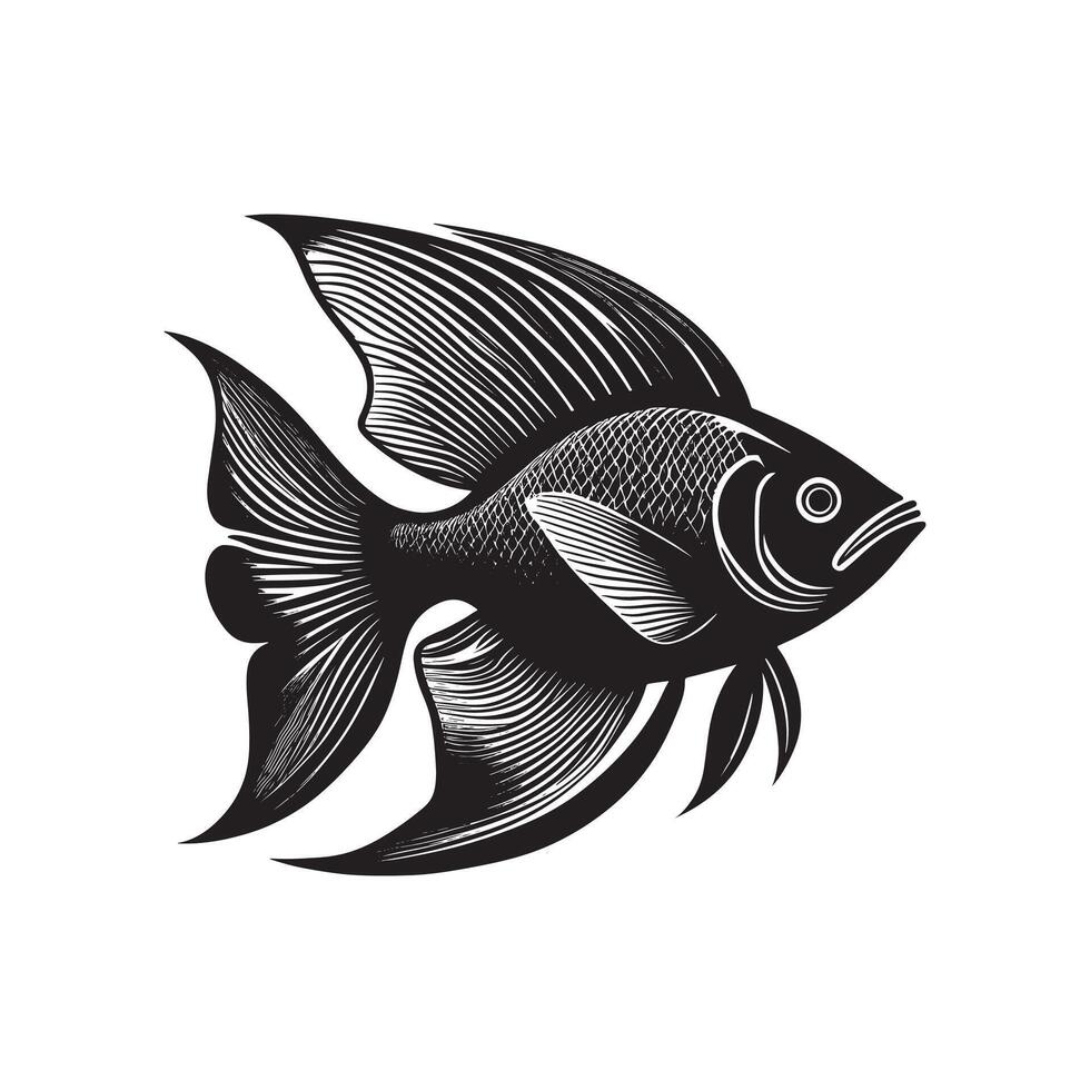 Sleek and Stylish Fish Silhouette Art vector